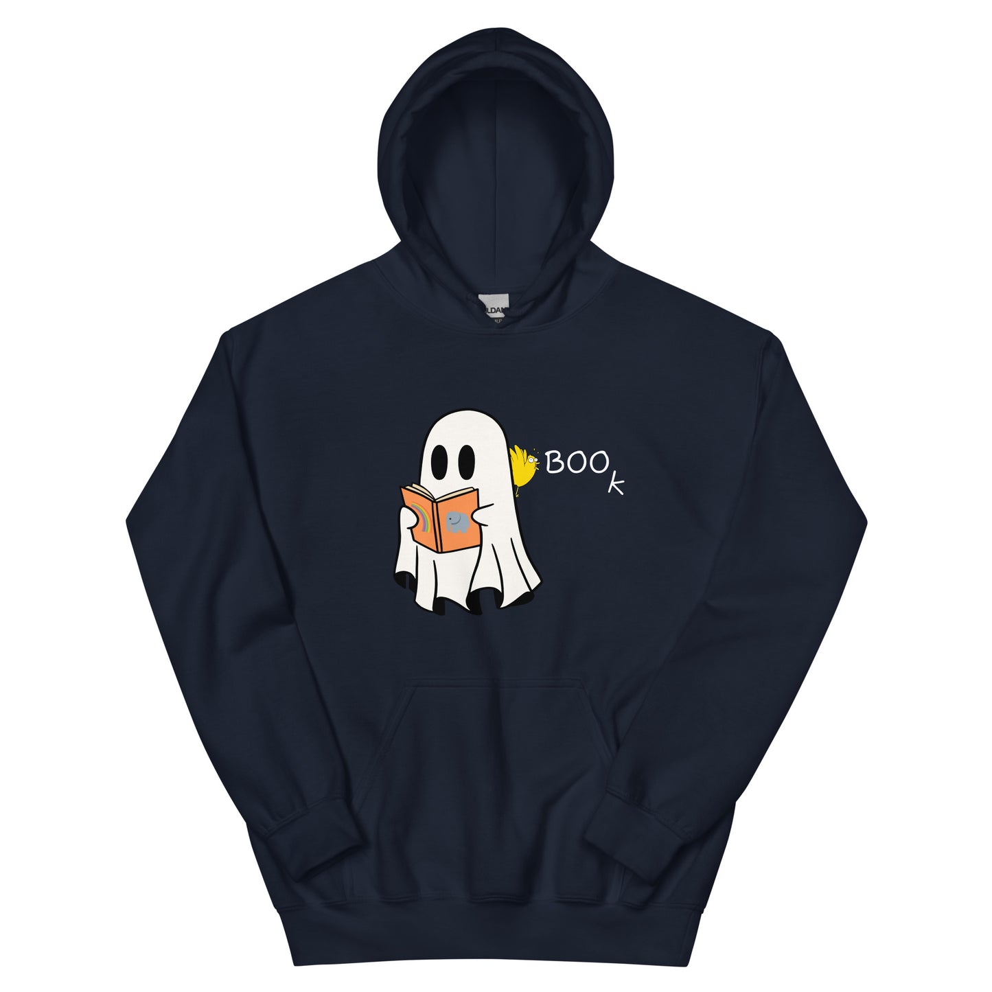 Halloween Boo Book Unisex Hoodie (medium graphic white font)