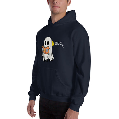 Halloween Boo Book Unisex Hoodie (medium graphic white font)