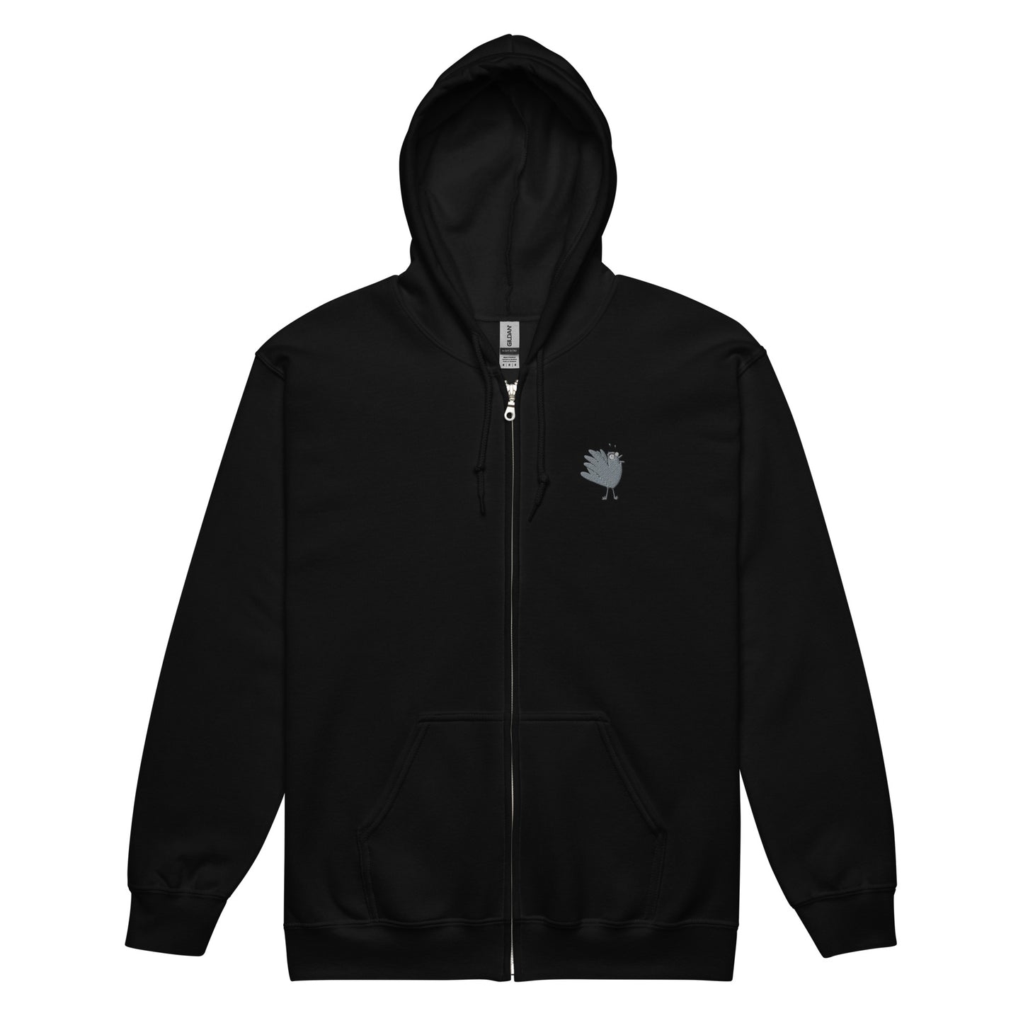 A Flocking Wise Bird Unisex heavy blend zip hoodie (Grey Embroidered Logo)