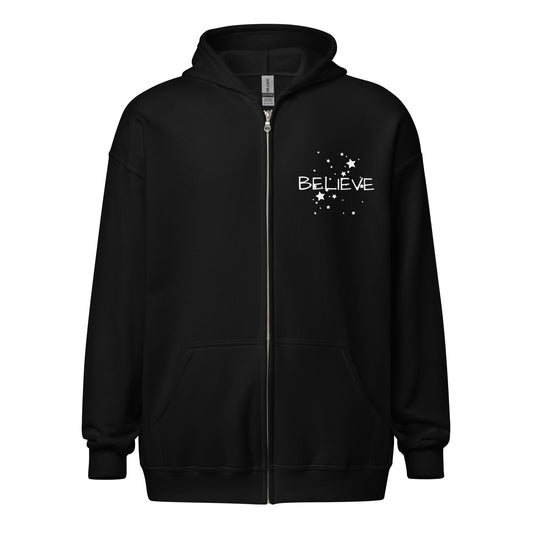 Unisex heavy blend Believe zip hoodie