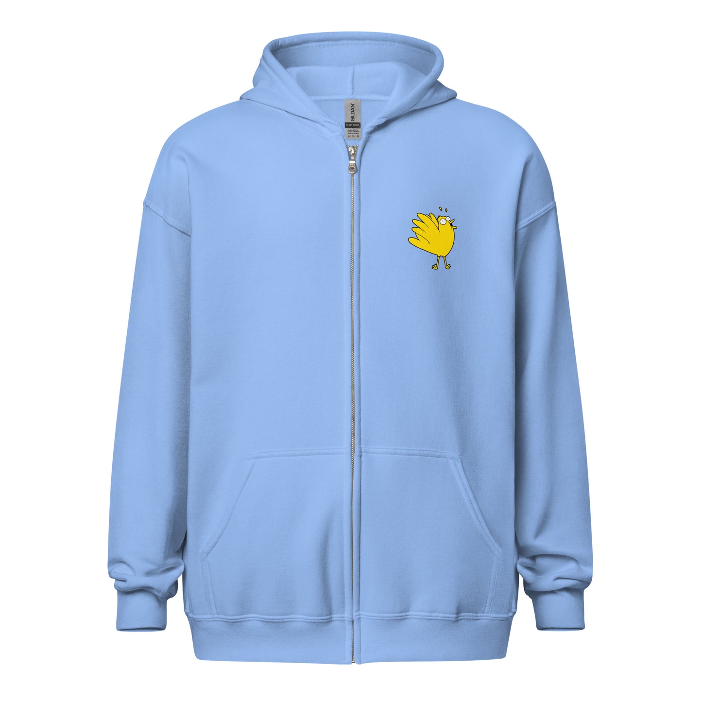 A Flocking Wise Bird Unisex heavy blend zip hoodie (yellow logo)