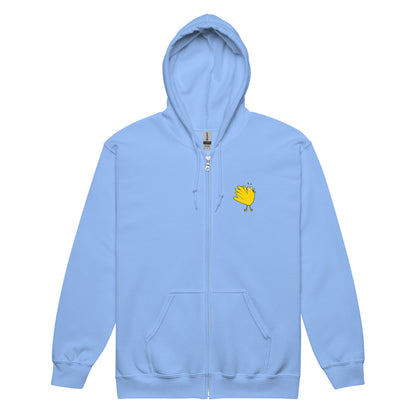 A Flocking Wise Bird Unisex heavy blend zip hoodie (yellow logo)