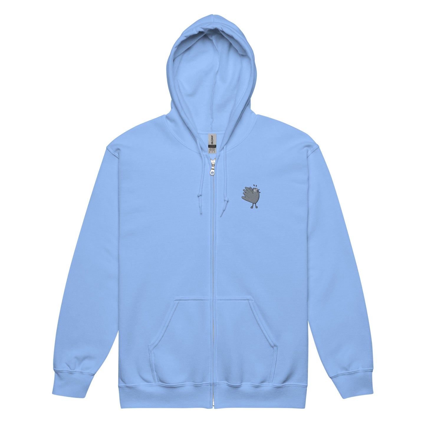 A Flocking Wise Bird Unisex heavy blend zip hoodie (Grey Embroidered Logo)