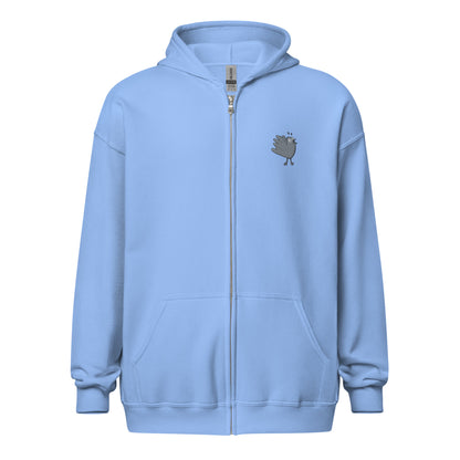 A Flocking Wise Bird Unisex heavy blend zip hoodie (Grey Embroidered Logo)