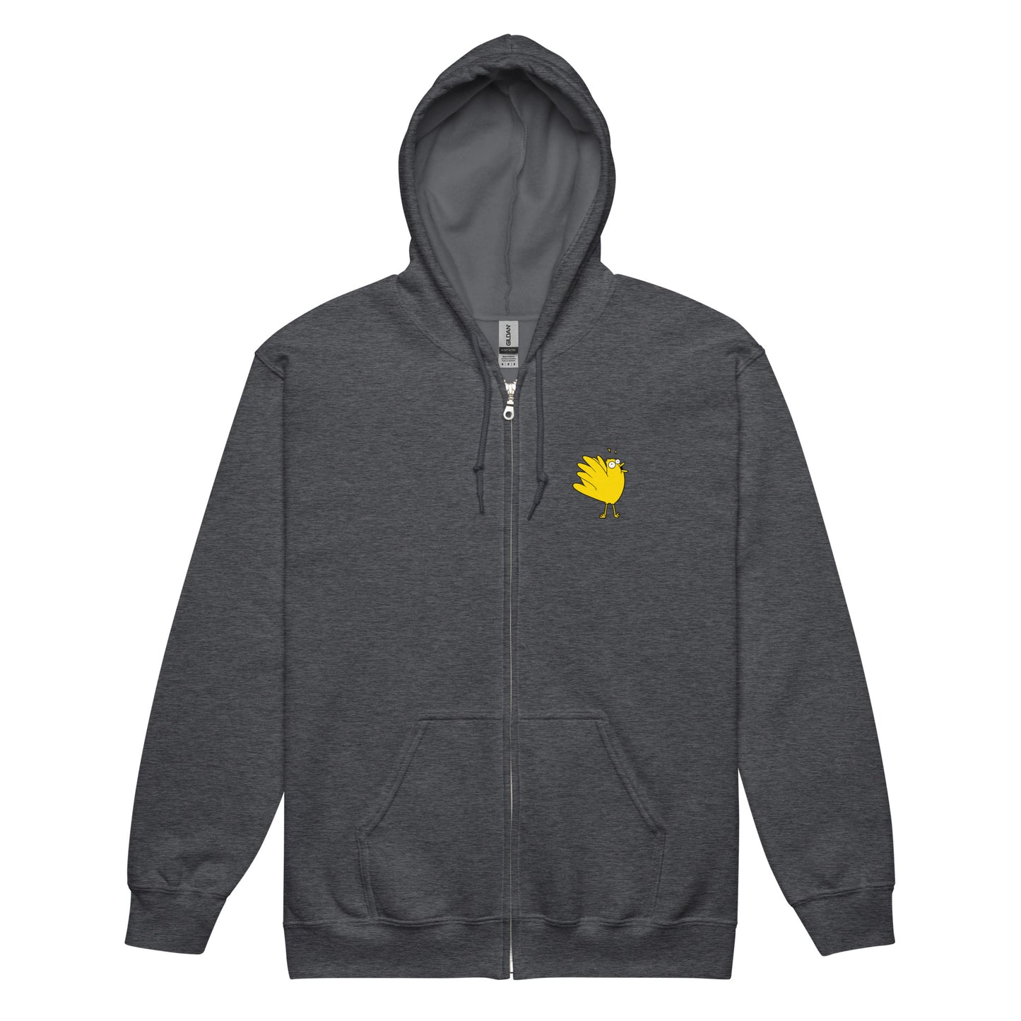 A Flocking Wise Bird Unisex heavy blend zip hoodie (yellow logo)