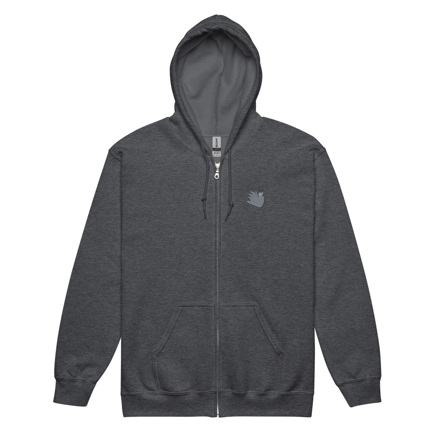 A Flocking Wise Bird Unisex heavy blend zip hoodie (Grey Embroidered Logo)