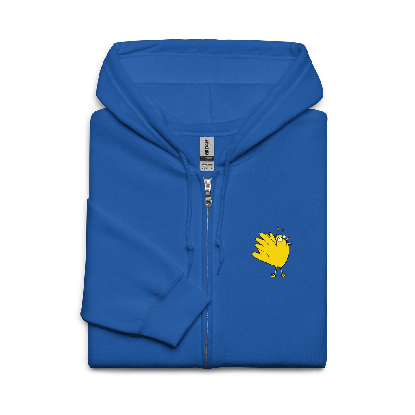 A Flocking Wise Bird Unisex heavy blend zip hoodie (yellow logo)