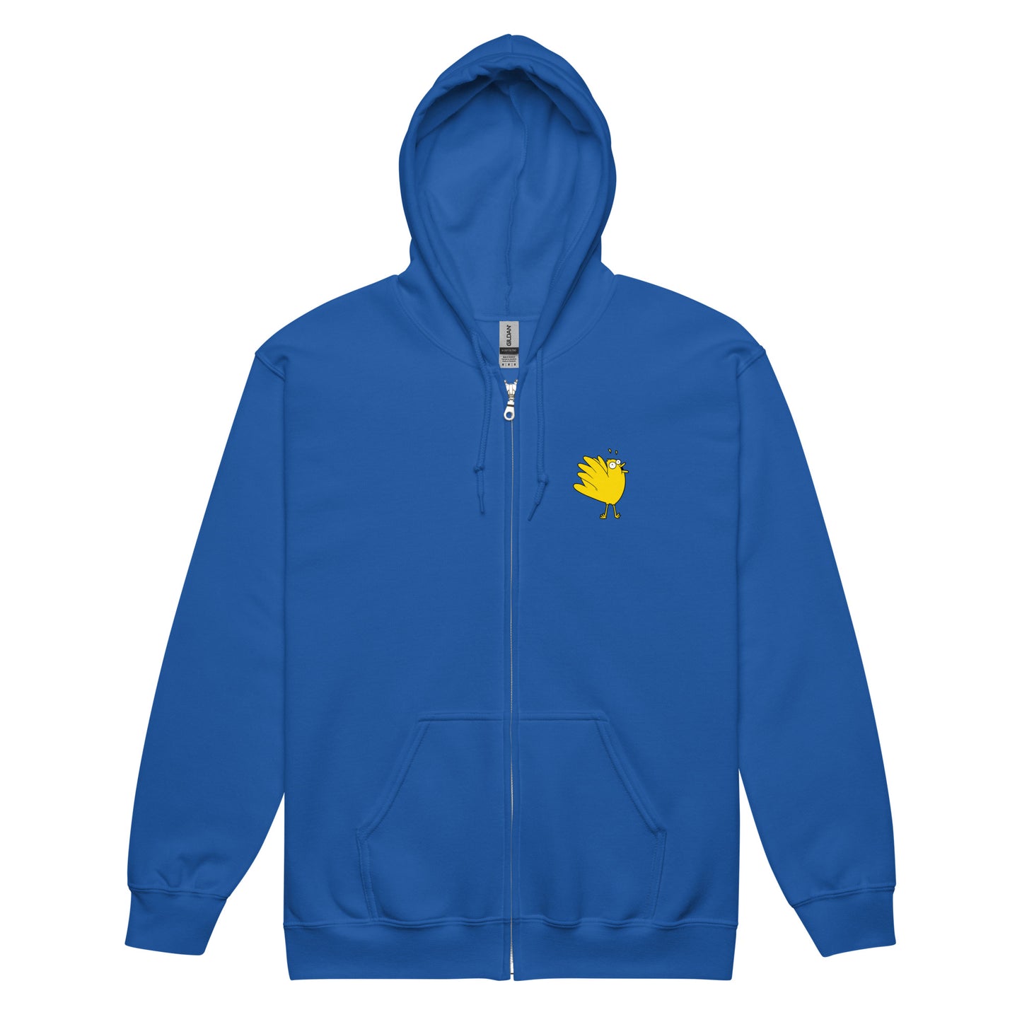 A Flocking Wise Bird Unisex heavy blend zip hoodie (yellow logo)