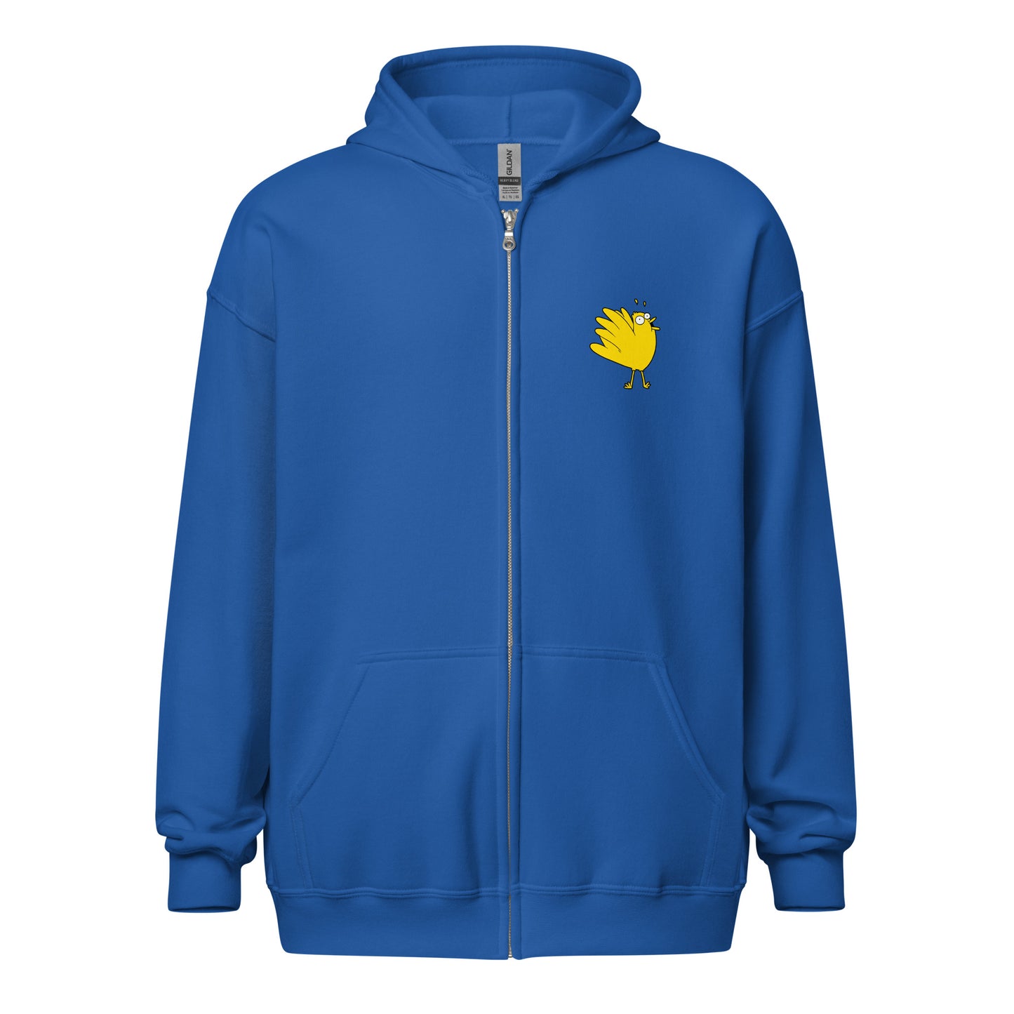 A Flocking Wise Bird Unisex heavy blend zip hoodie (yellow logo)