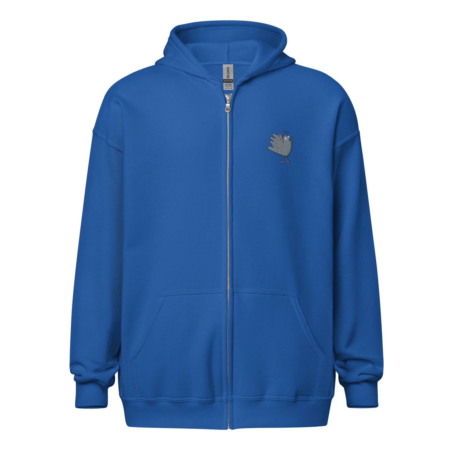 A Flocking Wise Bird Unisex heavy blend zip hoodie (Grey Embroidered Logo)