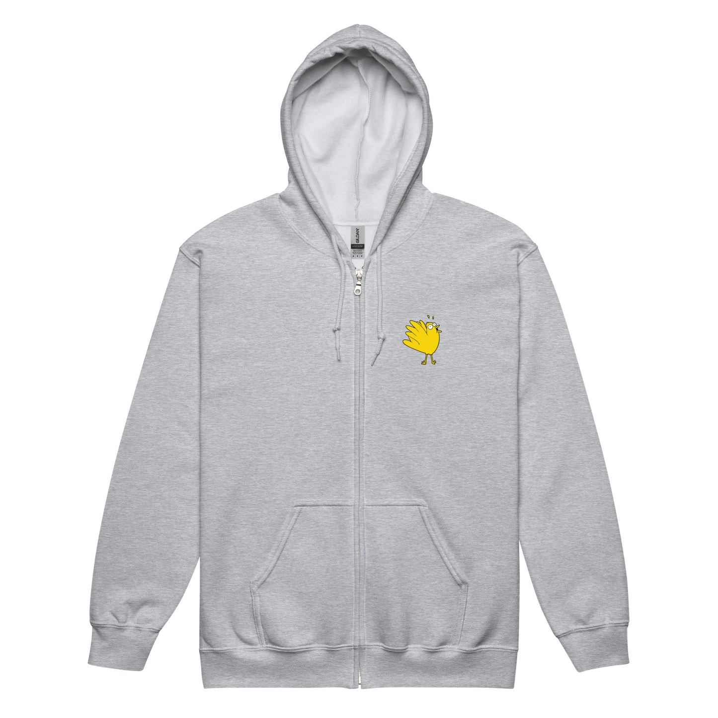 A Flocking Wise Bird Unisex heavy blend zip hoodie (yellow logo)