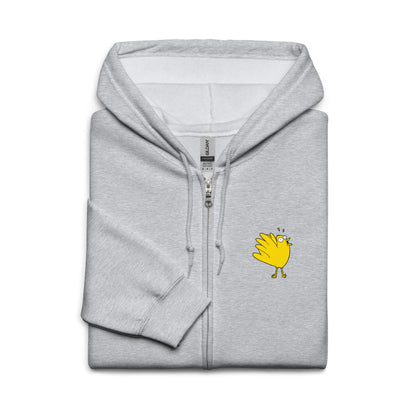 A Flocking Wise Bird Unisex heavy blend zip hoodie (yellow logo)