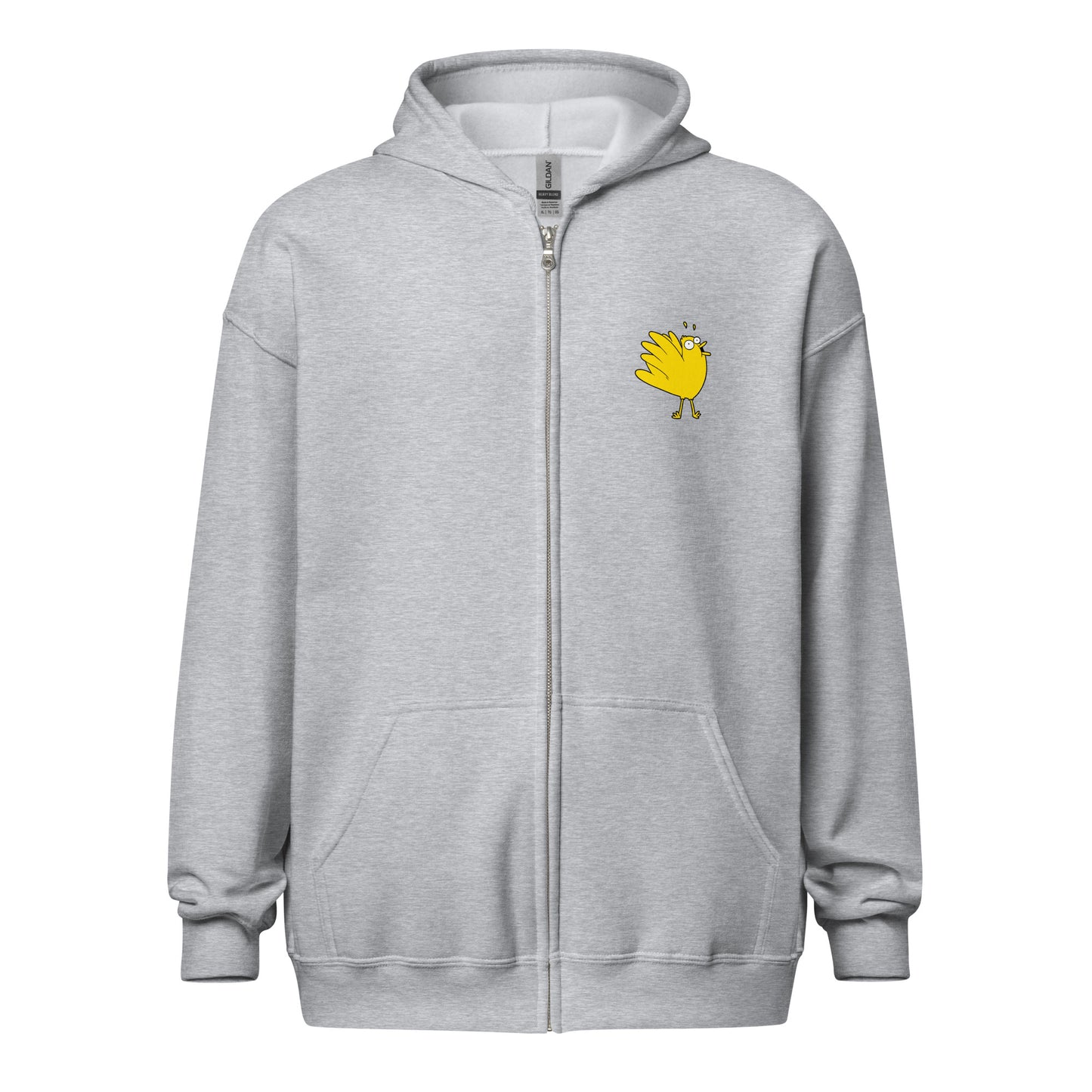 A Flocking Wise Bird Unisex heavy blend zip hoodie (yellow logo)