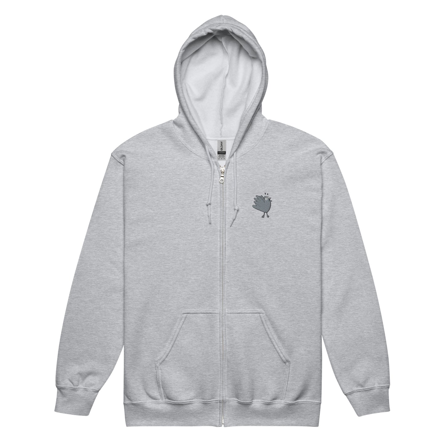 A Flocking Wise Bird Unisex heavy blend zip hoodie (Grey Embroidered Logo)