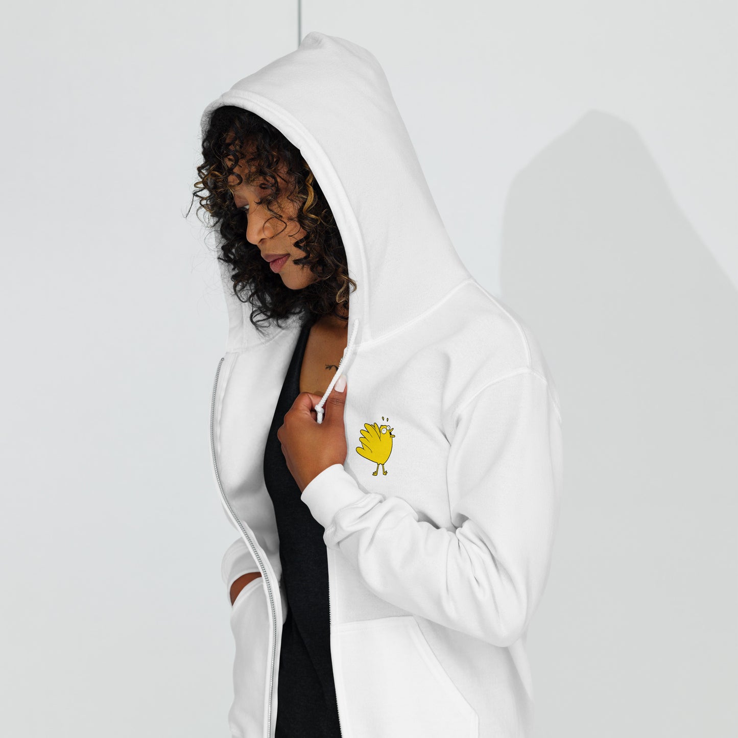 A Flocking Wise Bird Unisex heavy blend zip hoodie (yellow logo)