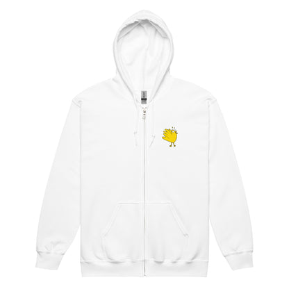 A Flocking Wise Bird Unisex heavy blend zip hoodie (yellow logo)