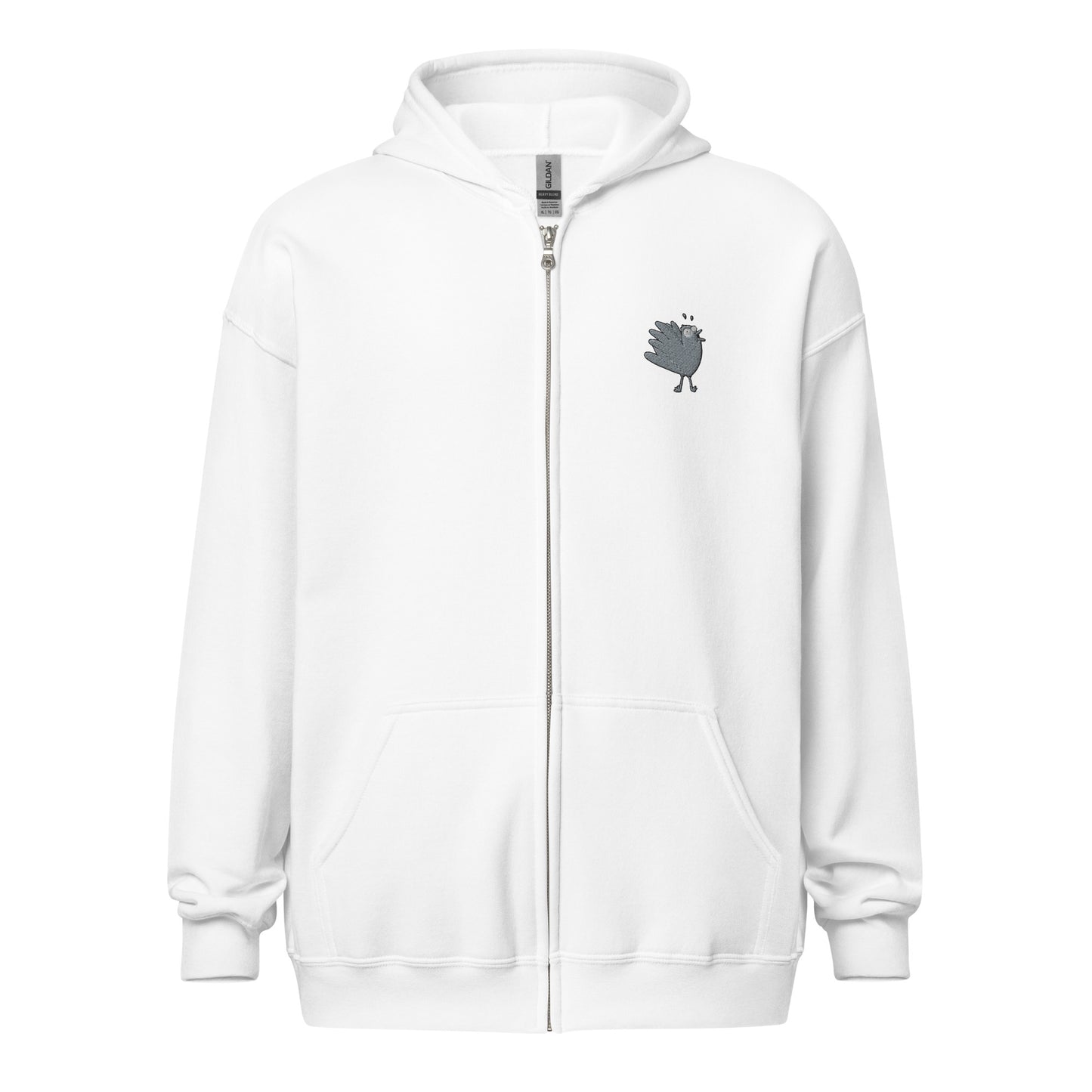 A Flocking Wise Bird Unisex heavy blend zip hoodie (Grey Embroidered Logo)