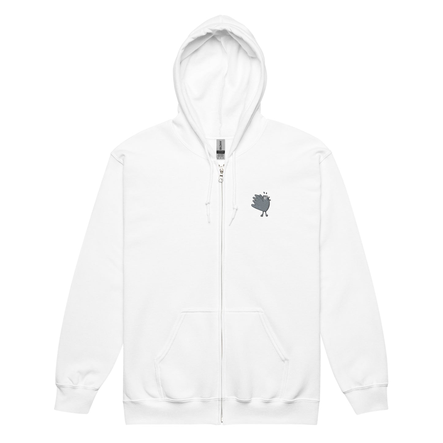 A Flocking Wise Bird Unisex heavy blend zip hoodie (Grey Embroidered Logo)