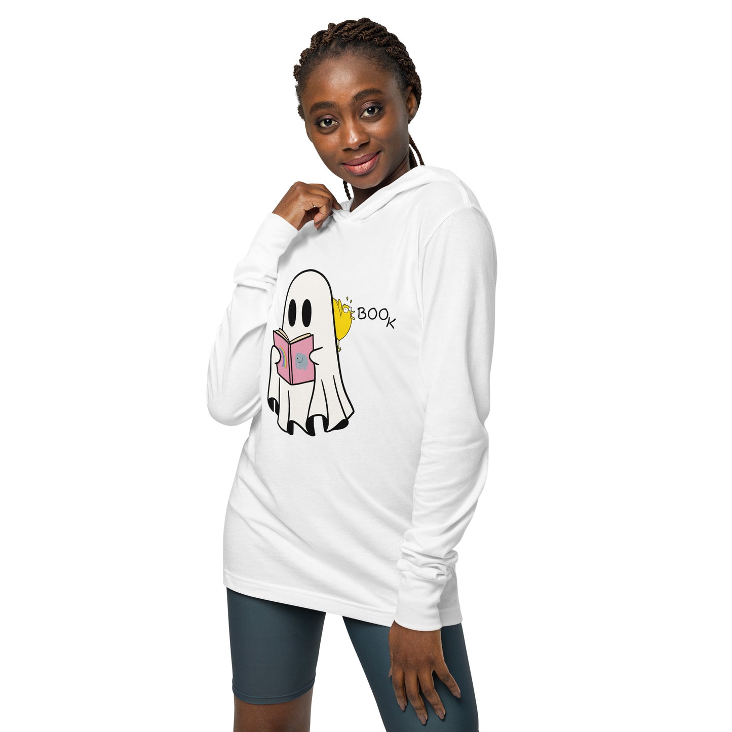 Boo Book Halloween Special Hooded Long-sleeve (white)