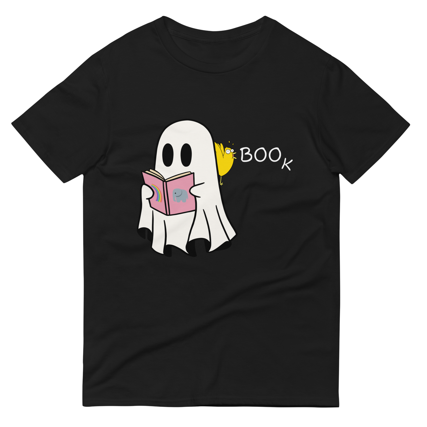 Boo Book Short-Sleeve relaxed fit T-Shirt (medium graphic w/white font)