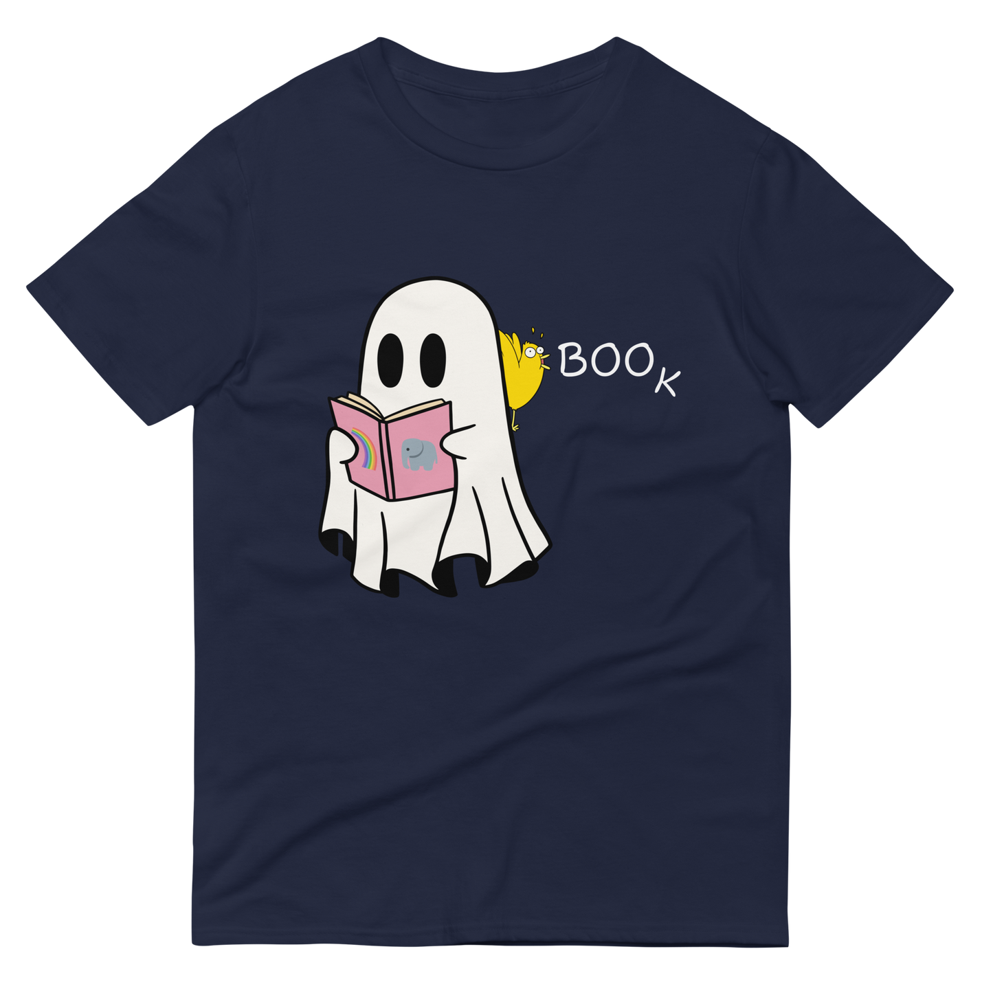 Boo Book Short-Sleeve relaxed fit T-Shirt (medium graphic w/white font)