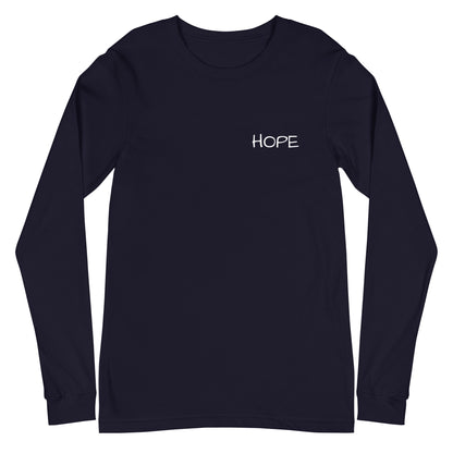 Unisex Long Sleeve Hope Tee (small font)