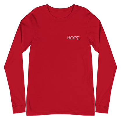 Unisex Long Sleeve Hope Tee (small font)