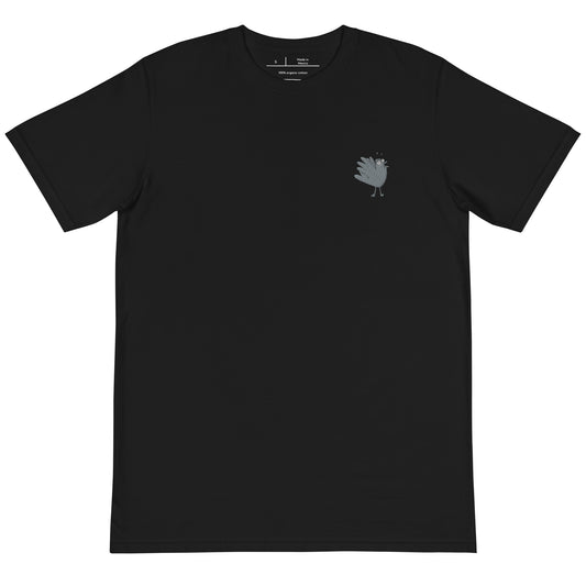 A Flocking Wise Bird Organic T-Shirt (Grey embroidered logo)