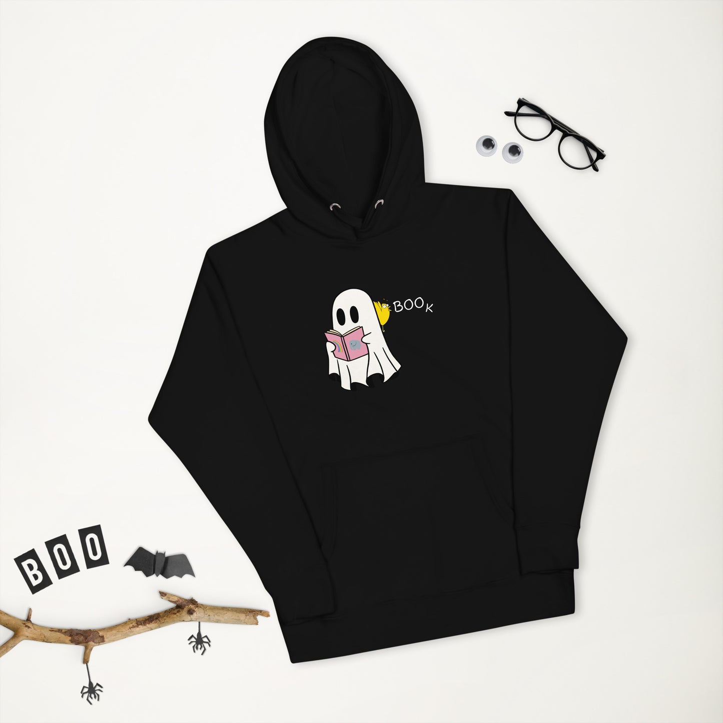 Boo Book Unisex Hoodie (small graphic w/white font)