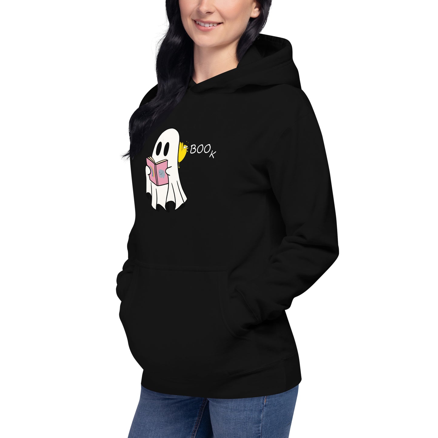 Boo Book Unisex Hoodie (small graphic w/white font)