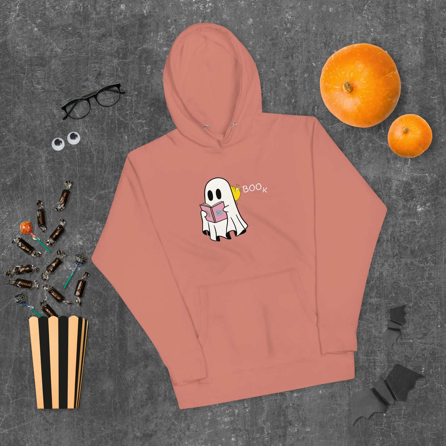 Boo Book Unisex Hoodie (small graphic w/white font)