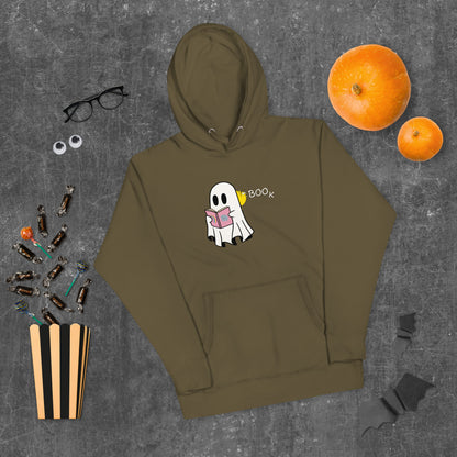 Boo Book Unisex Hoodie (small graphic w/white font)