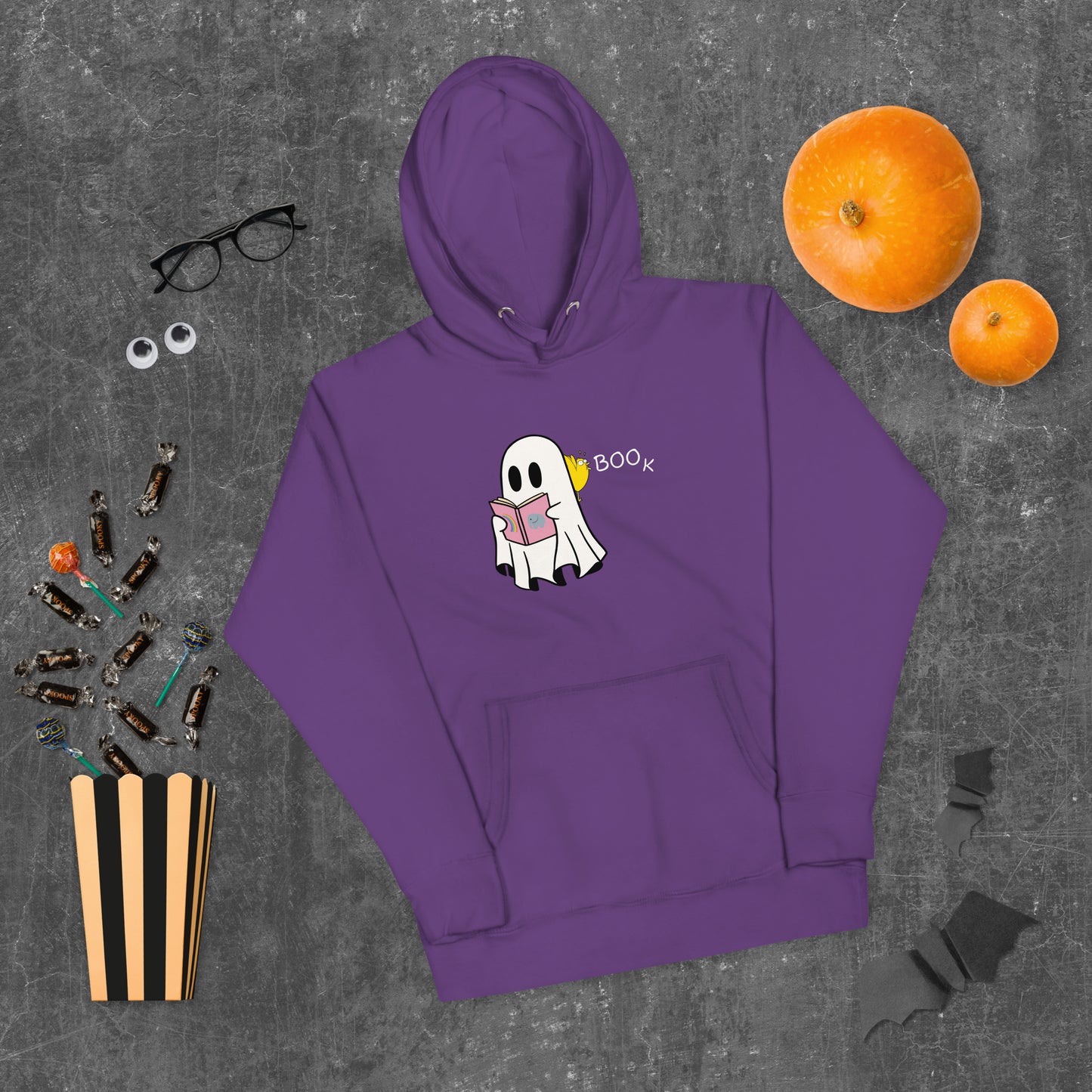 Boo Book Unisex Hoodie (small graphic w/white font)