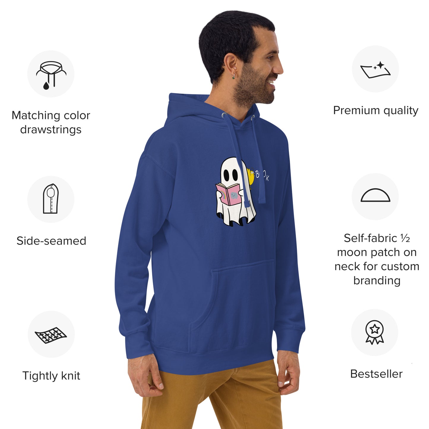 Boo Book Unisex Hoodie (small graphic w/white font)