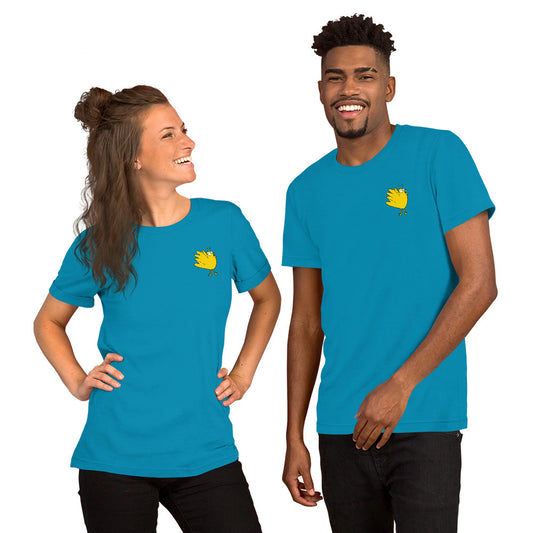 A Flocking Wise Bird Unisex t-shirt (yellow logo)