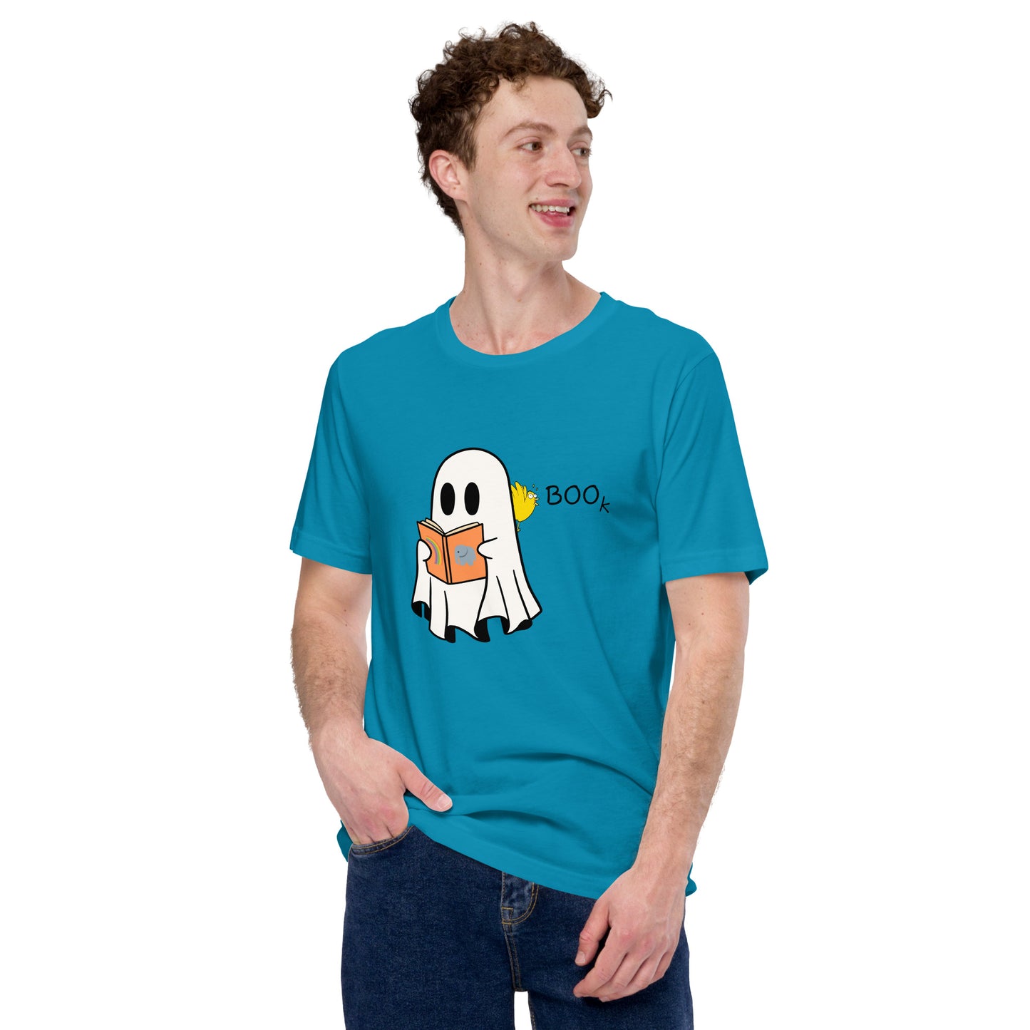 Boo Book Halloween Special Unisex t-shirt (black font)