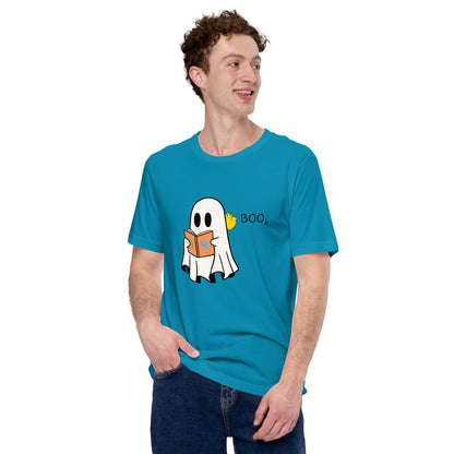 Boo Book Halloween Special Unisex t-shirt (black font)