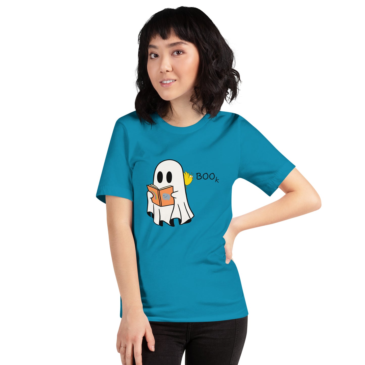 Boo Book Halloween Special Unisex t-shirt (black font)