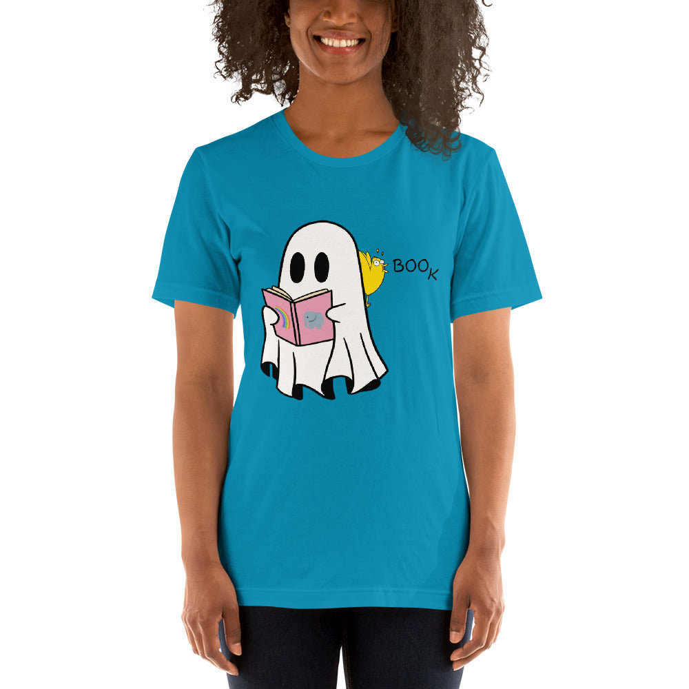 Halloween Special Boo Book Unisex t-shirt (large graphic w/black font)