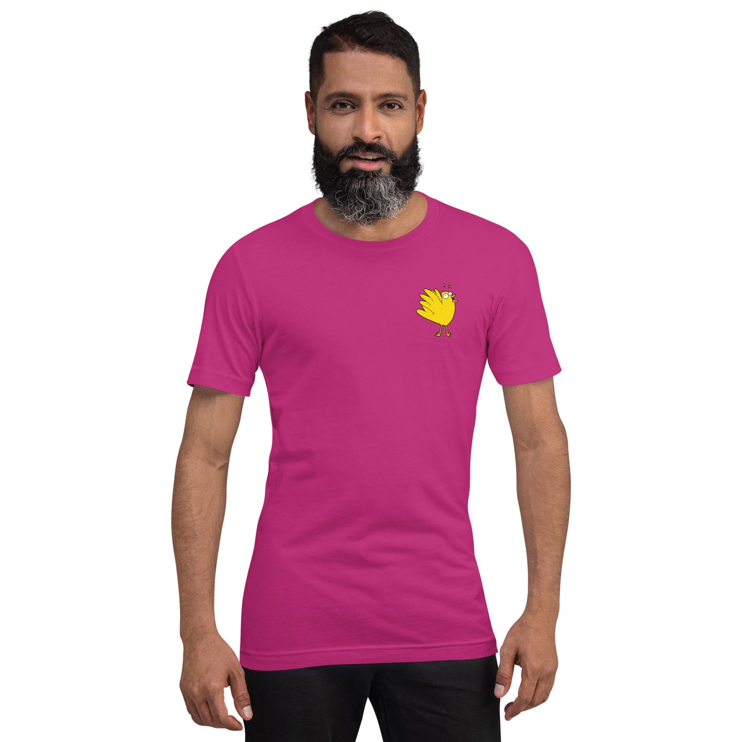 A Flocking Wise Bird Unisex t-shirt (yellow logo)