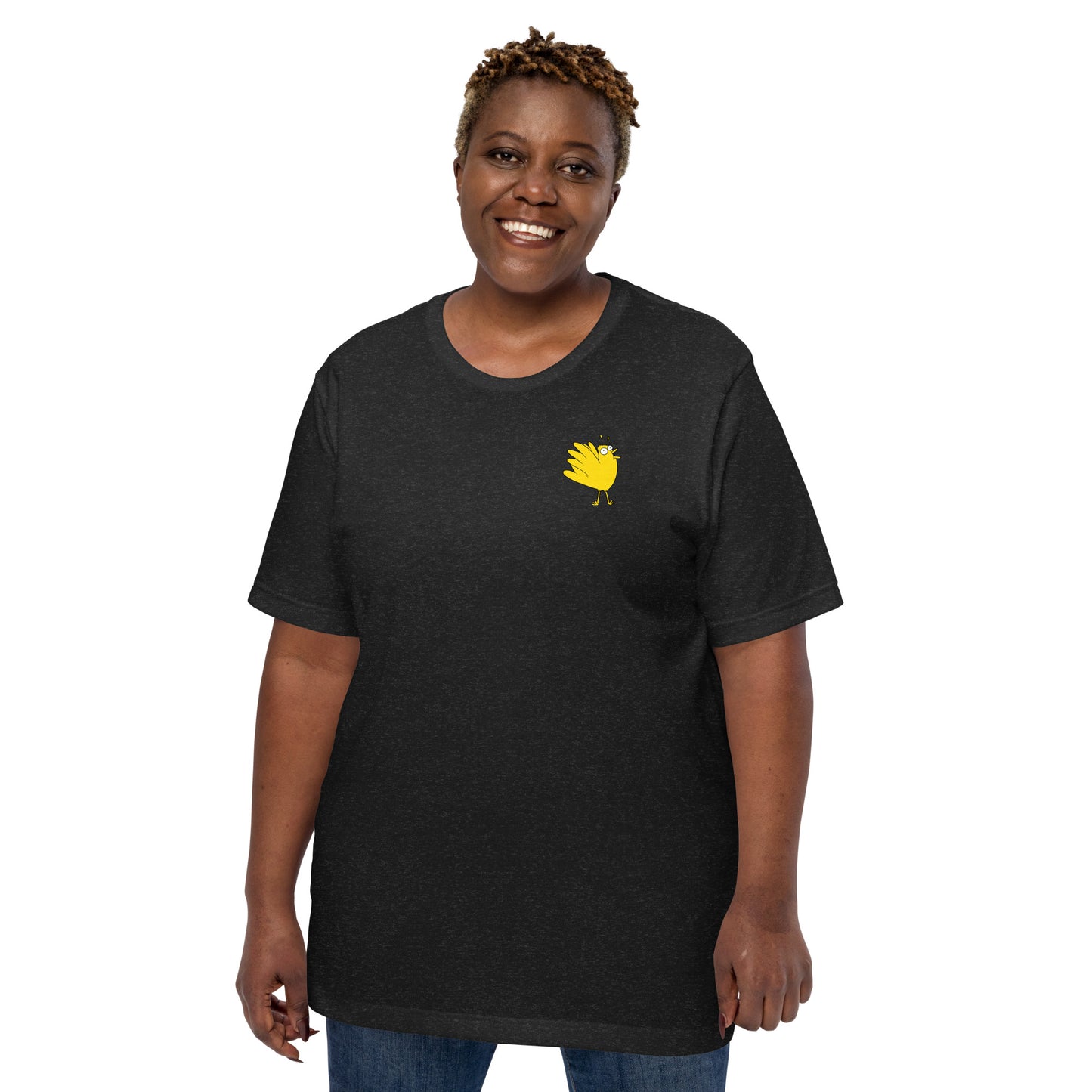 A Flocking Wise Bird Unisex t-shirt (yellow logo)