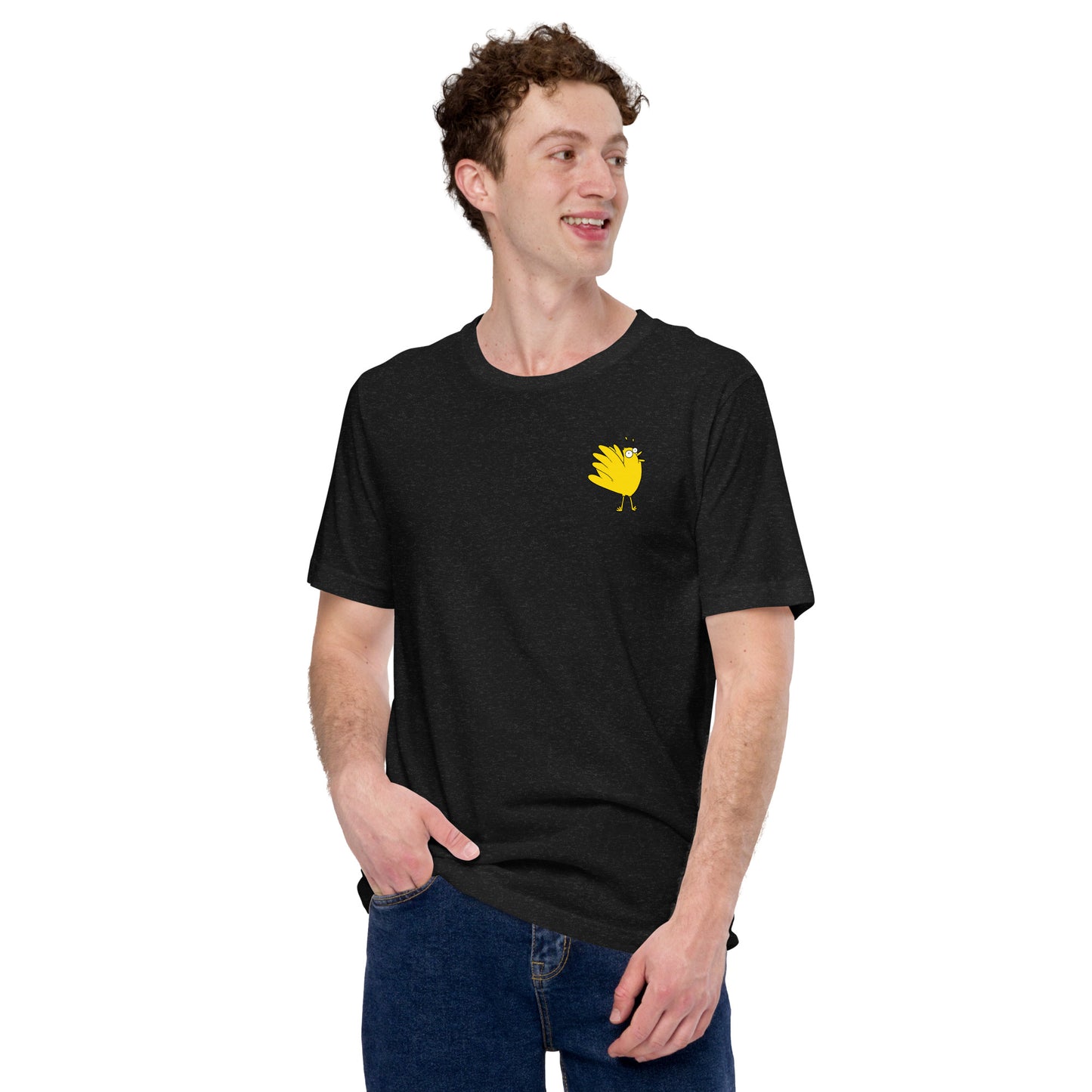 A Flocking Wise Bird Unisex t-shirt (yellow logo)