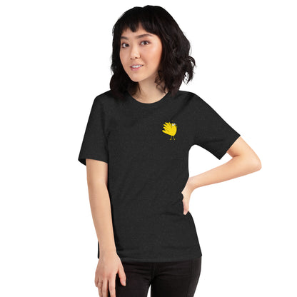 A Flocking Wise Bird Unisex t-shirt (yellow logo)