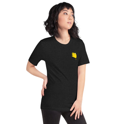 A Flocking Wise Bird Unisex t-shirt (yellow logo)