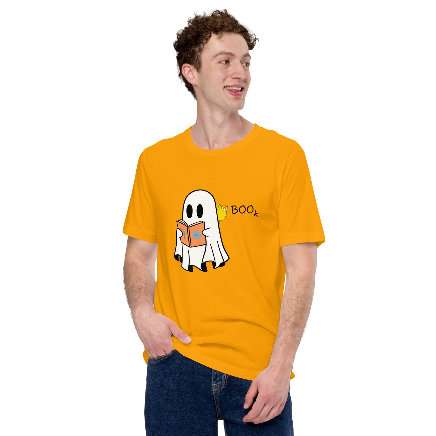 Boo Book Halloween Special Unisex t-shirt (black font)