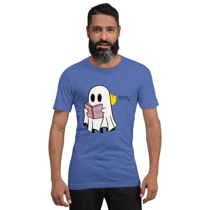 Halloween Special Boo Book Unisex t-shirt (large graphic w/black font)