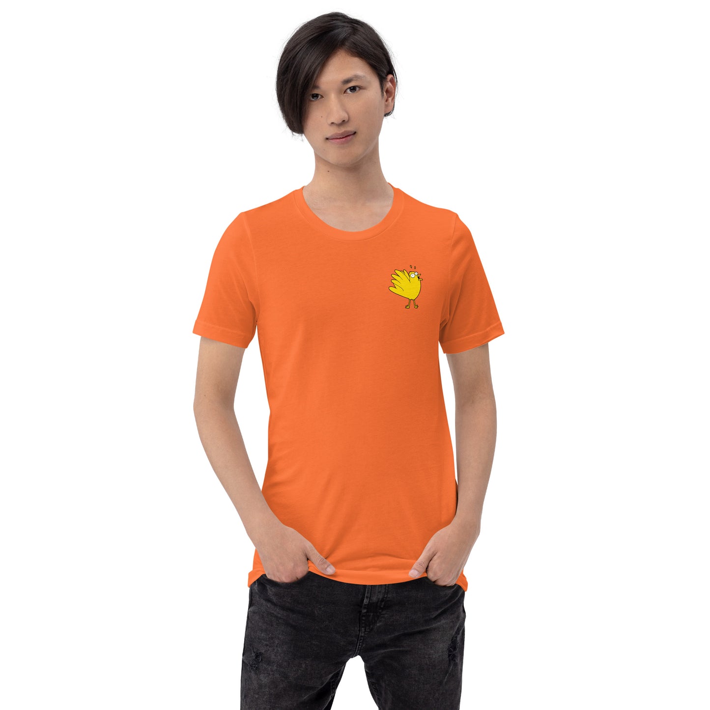 A Flocking Wise Bird Unisex t-shirt (yellow logo)