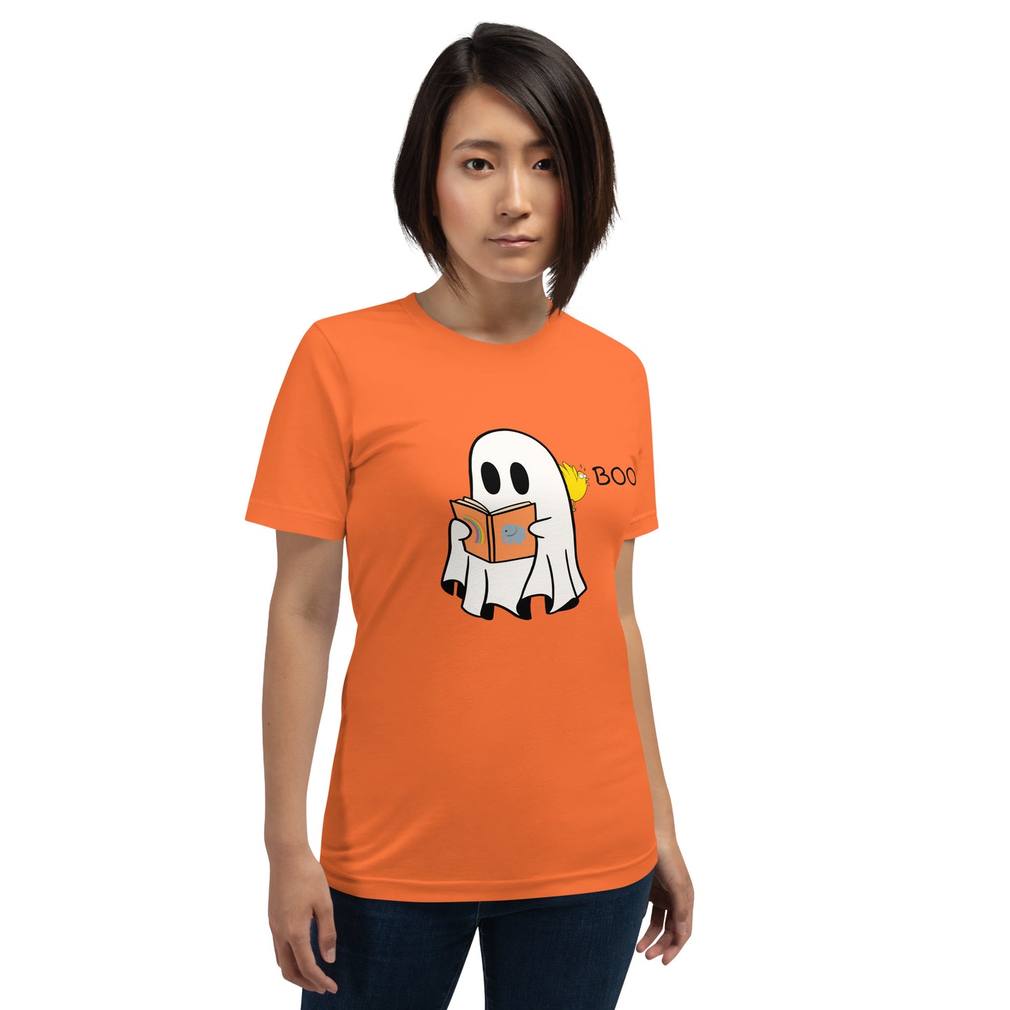 Boo Book Halloween Special Unisex t-shirt (black font)