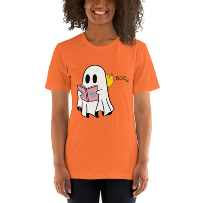 Halloween Special Boo Book Unisex t-shirt (large graphic w/black font)