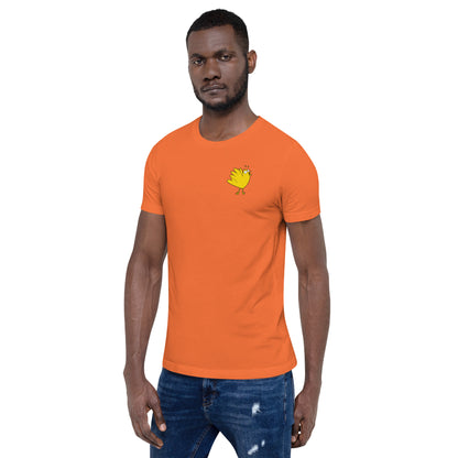 A Flocking Wise Bird Unisex t-shirt (yellow logo)